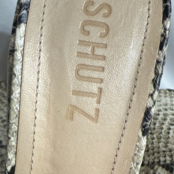 Schultz Sexy Mule Sandals High Chunky 5.5” Platform Heel Square Toe Size 8.5 - Picture 9 of 10